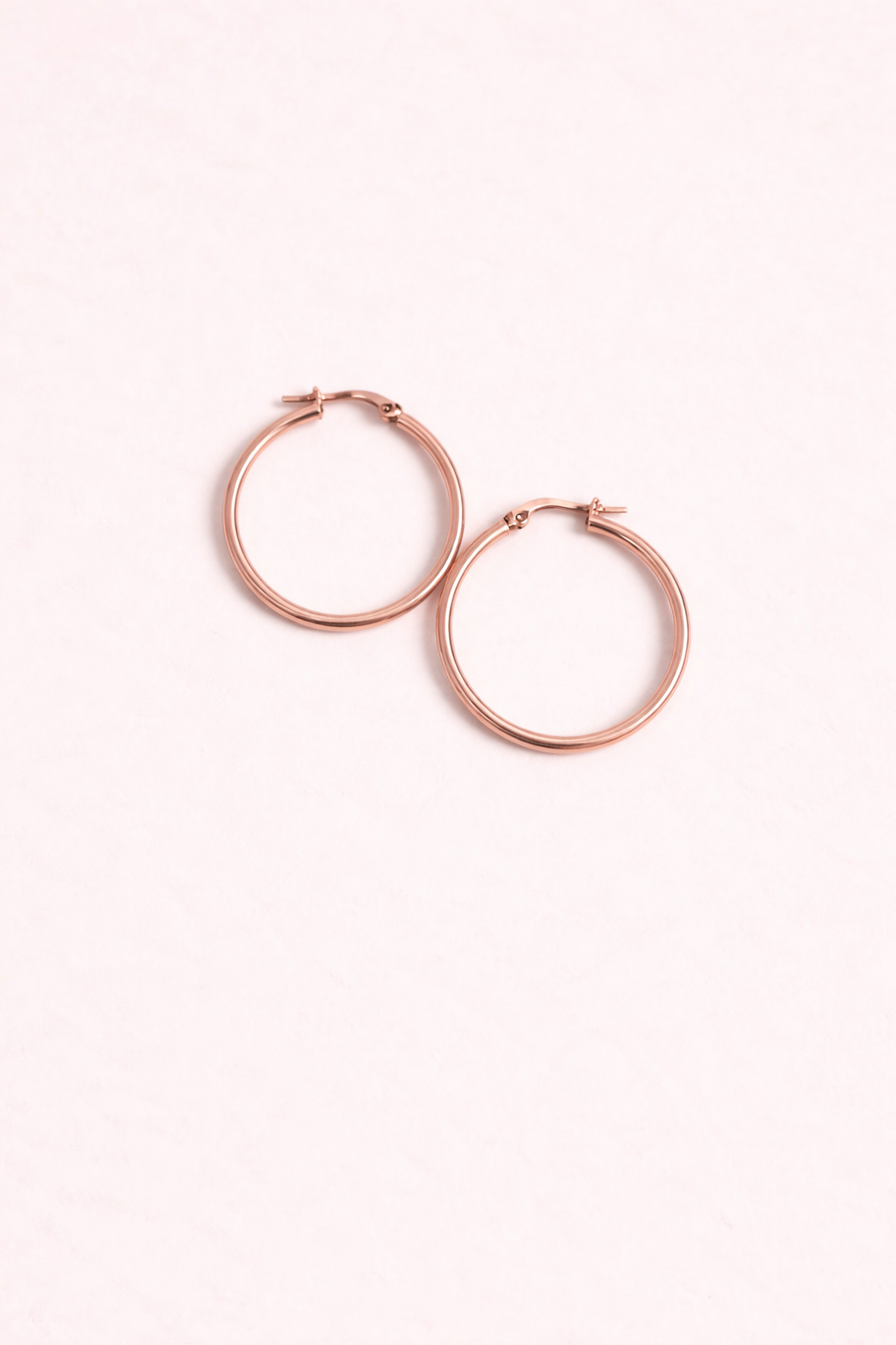 White Gold Hoop Loop Earrings